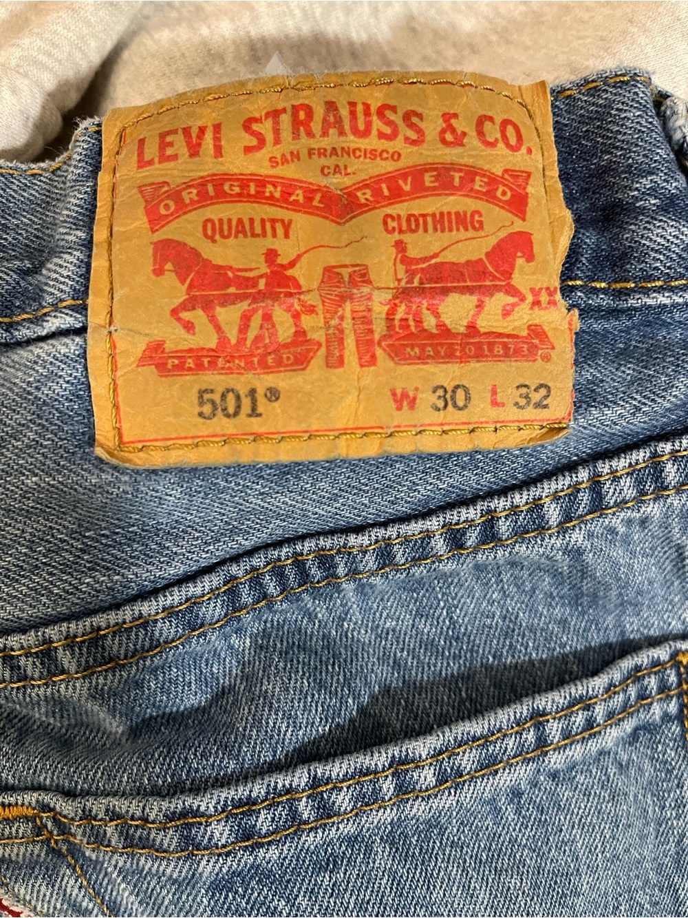 Levi's 501 button fly red tab jeans
